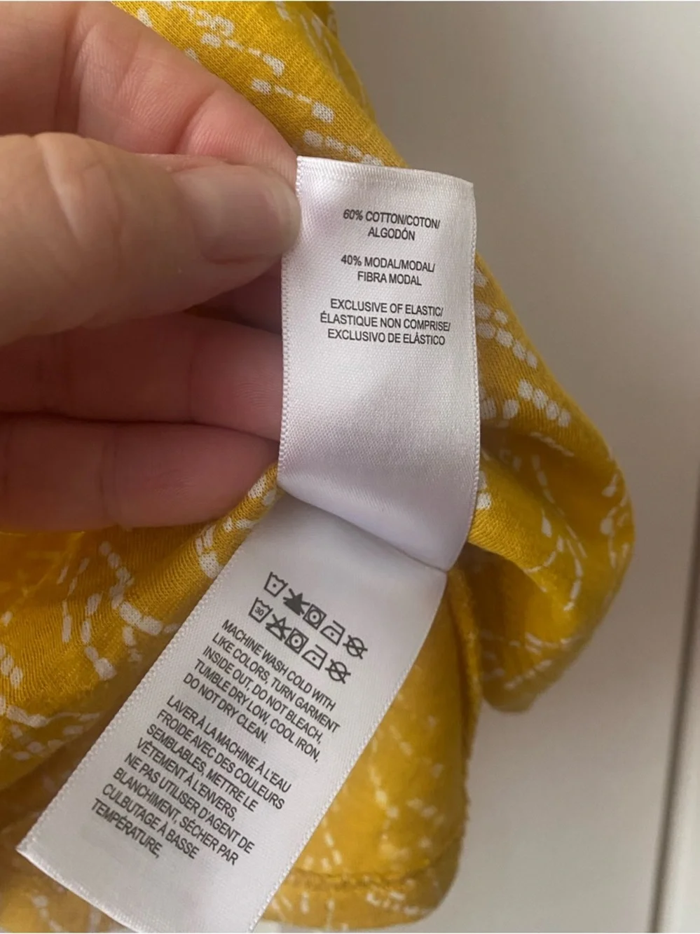 Lucky Brand mustard yellow white print swing top tee XL - Picture 4 of 5